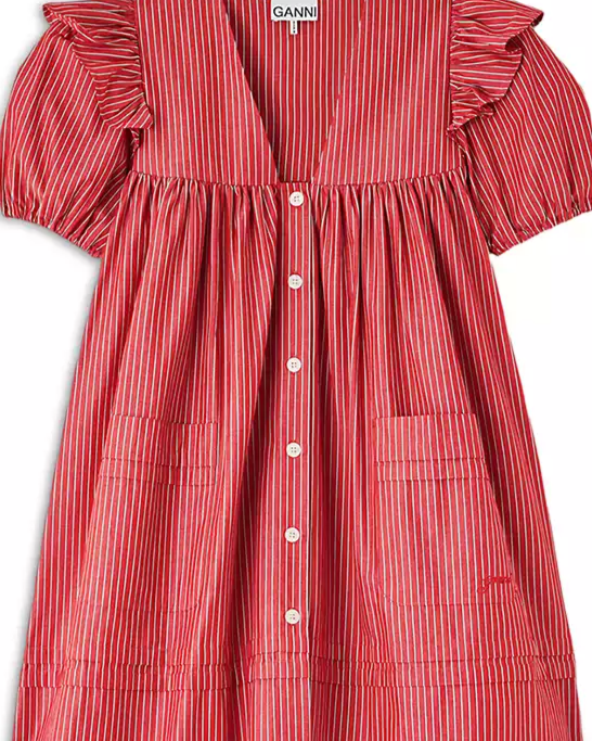 Striped Cotton Mini Dress