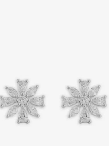 14K white gold Alexa Jordyn diamond stud earrings