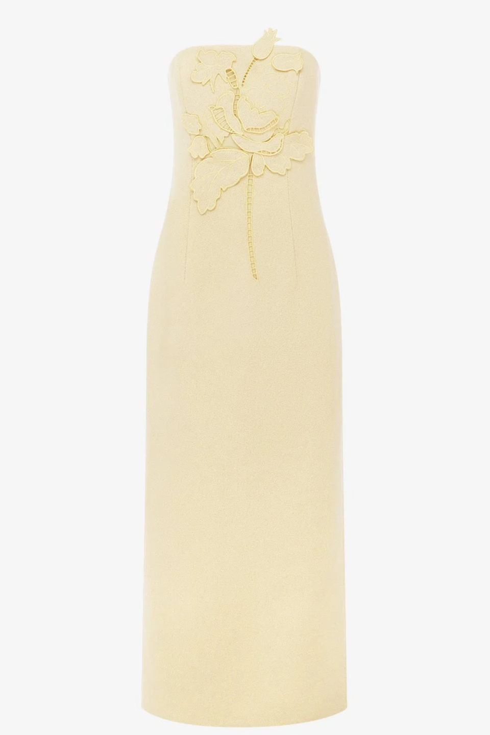 Rayna Appliqué Tweed Maxi Dress - Dusty Yellow