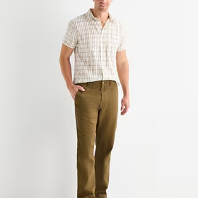 Mutual Weave Mens Regular Fit Flat Front Pant