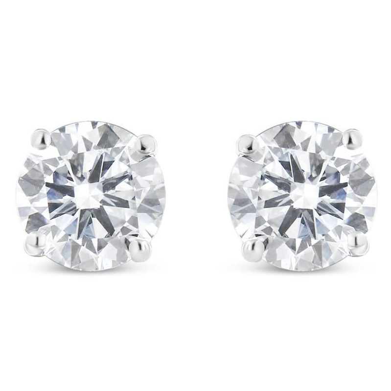 Lab Created Silver 1-1/2 Cttw Black Diamond Stud Earrings