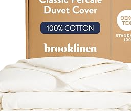 Percale Duvet Cover Crisp & Cooling - Full/Queen, Cream