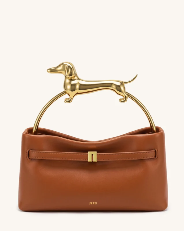Maeve Dachshund Handle Bag - Cognac
