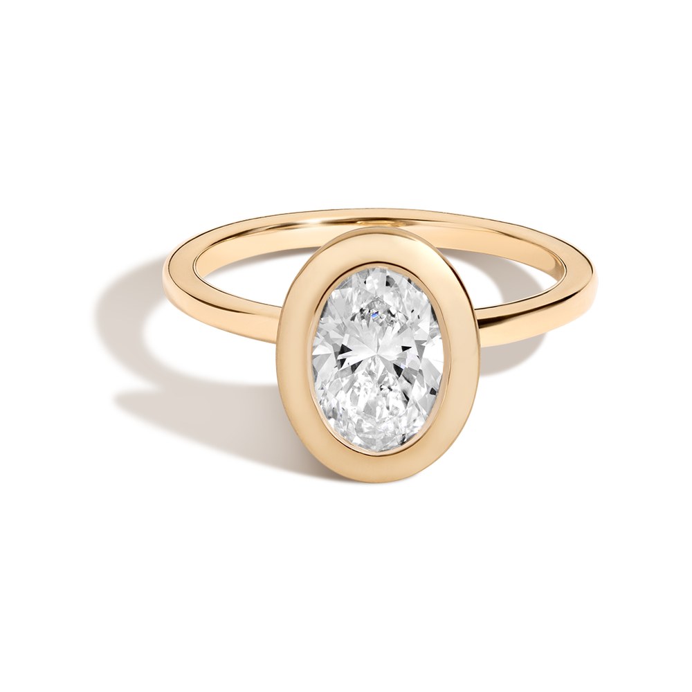 1ct Oval Lab Grown Diamond Bezel Ring