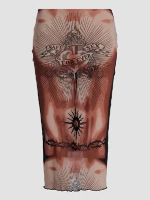 Printed Knit Midi-Skirt