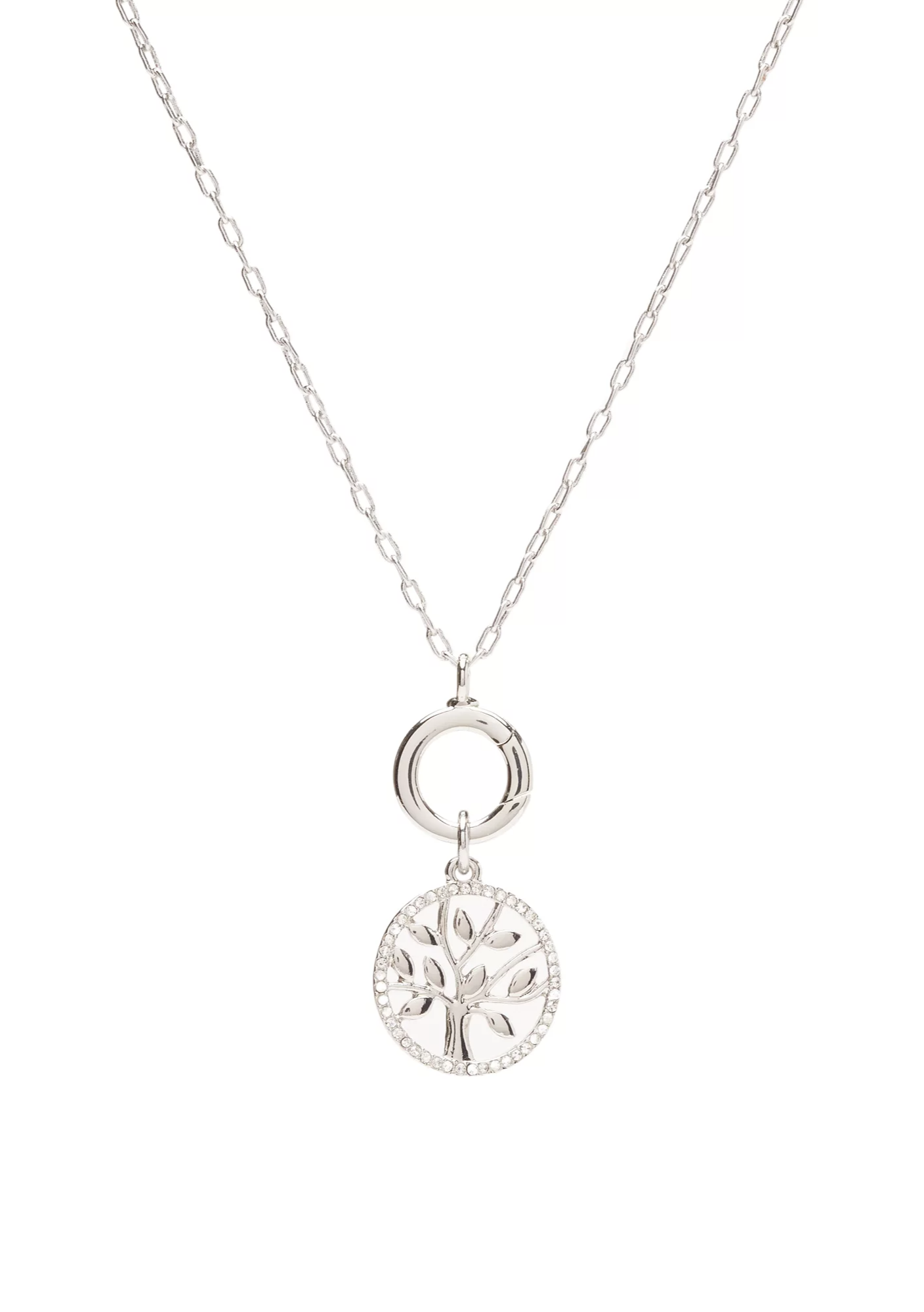 16'' Silver Tone Pendant Necklace and Earrings Set