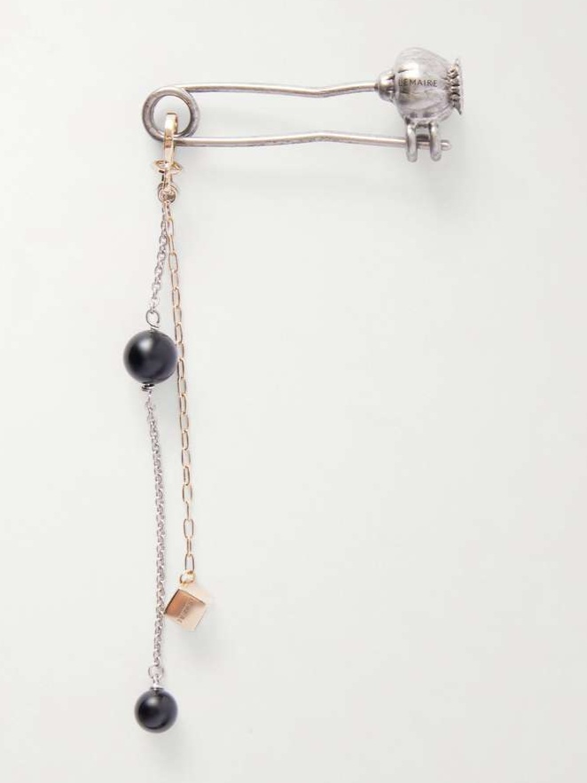Thistle silver-tone bag charm
