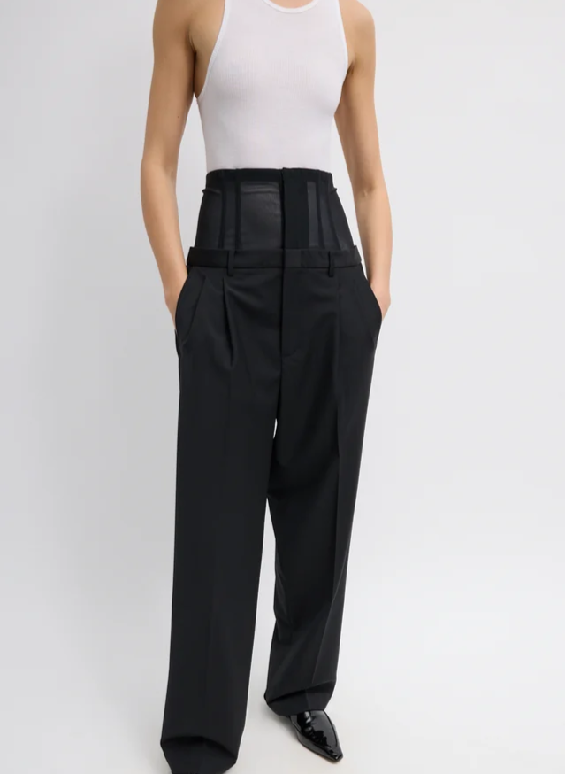 Recycled Tropical Wool Corset Trouser