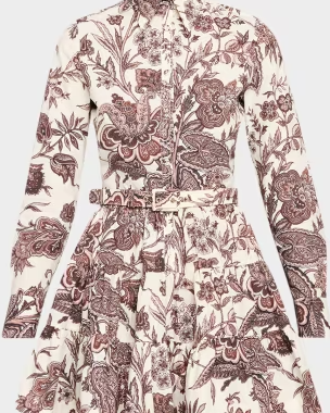 Eugenia Floral Cotton Poplin Tiered Mini Dress