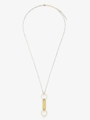 Brass glasses pendant necklace