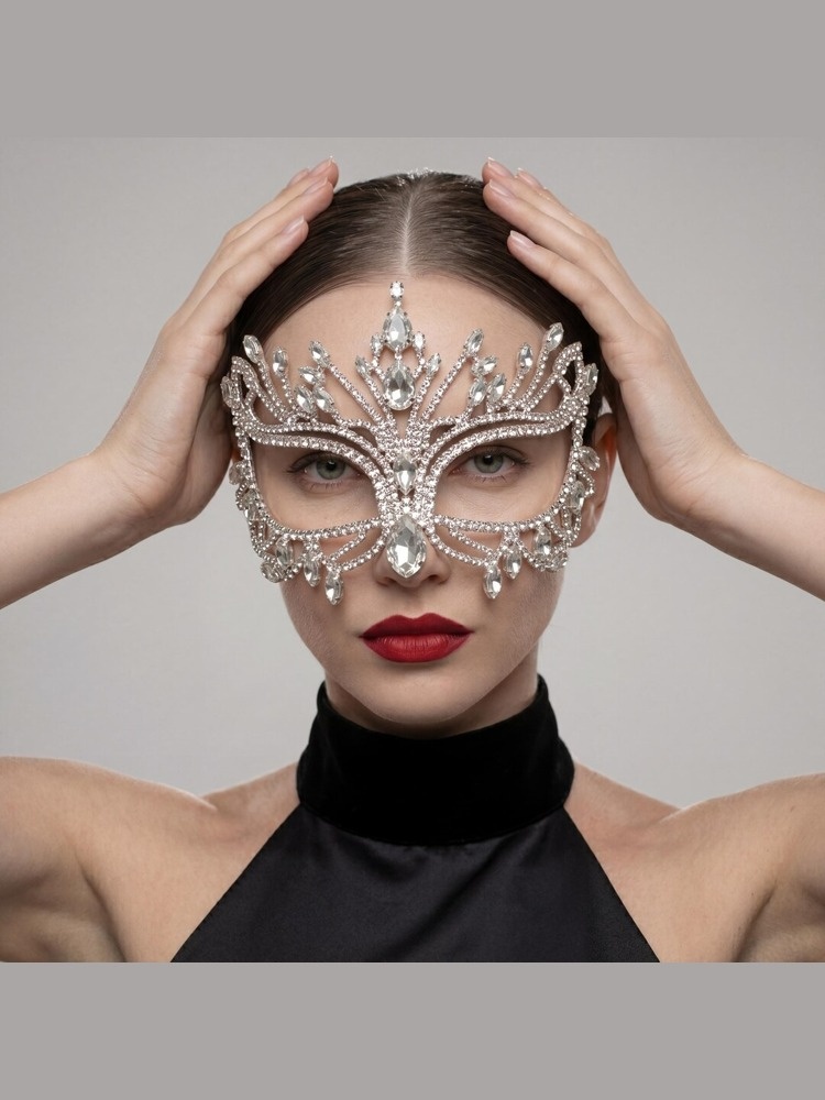 Crystal Rhinestone Masquerade Mask