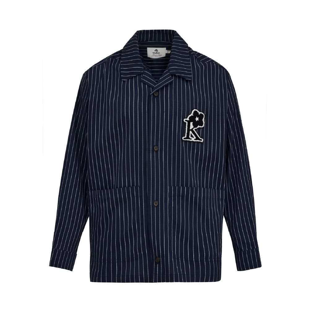 M _ (NAVY) Striped Seesucker Jacket (6111001)