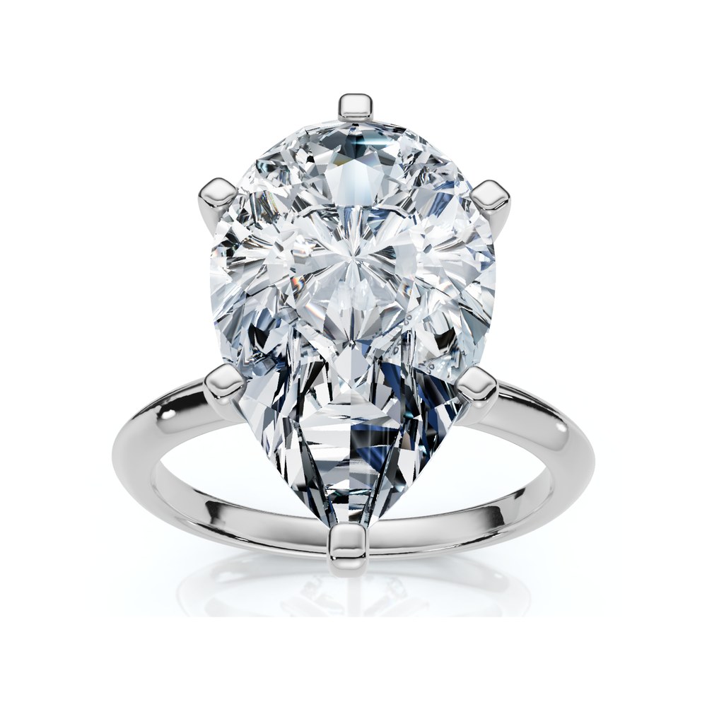 Certified 3Ct Pear Shape Solitaire Diamond Engagement Ring 6-Prong Lab Grown