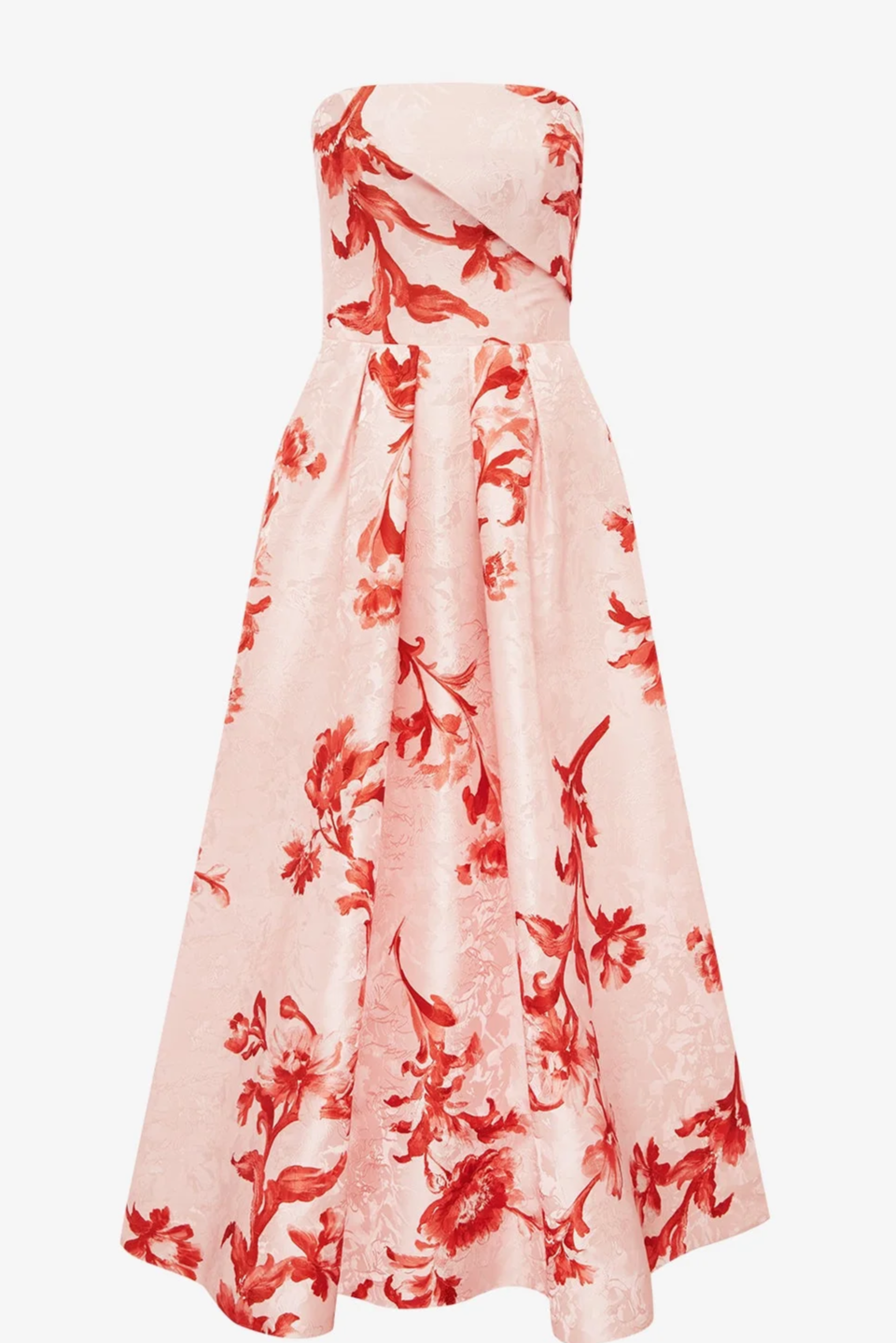 Lynn Jacquard Bustier Midi Dress - Magnolia Print