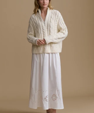 Cotton Cable Half Zip