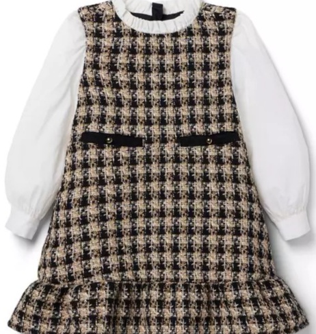 Girls Tweed Ruffle Dress