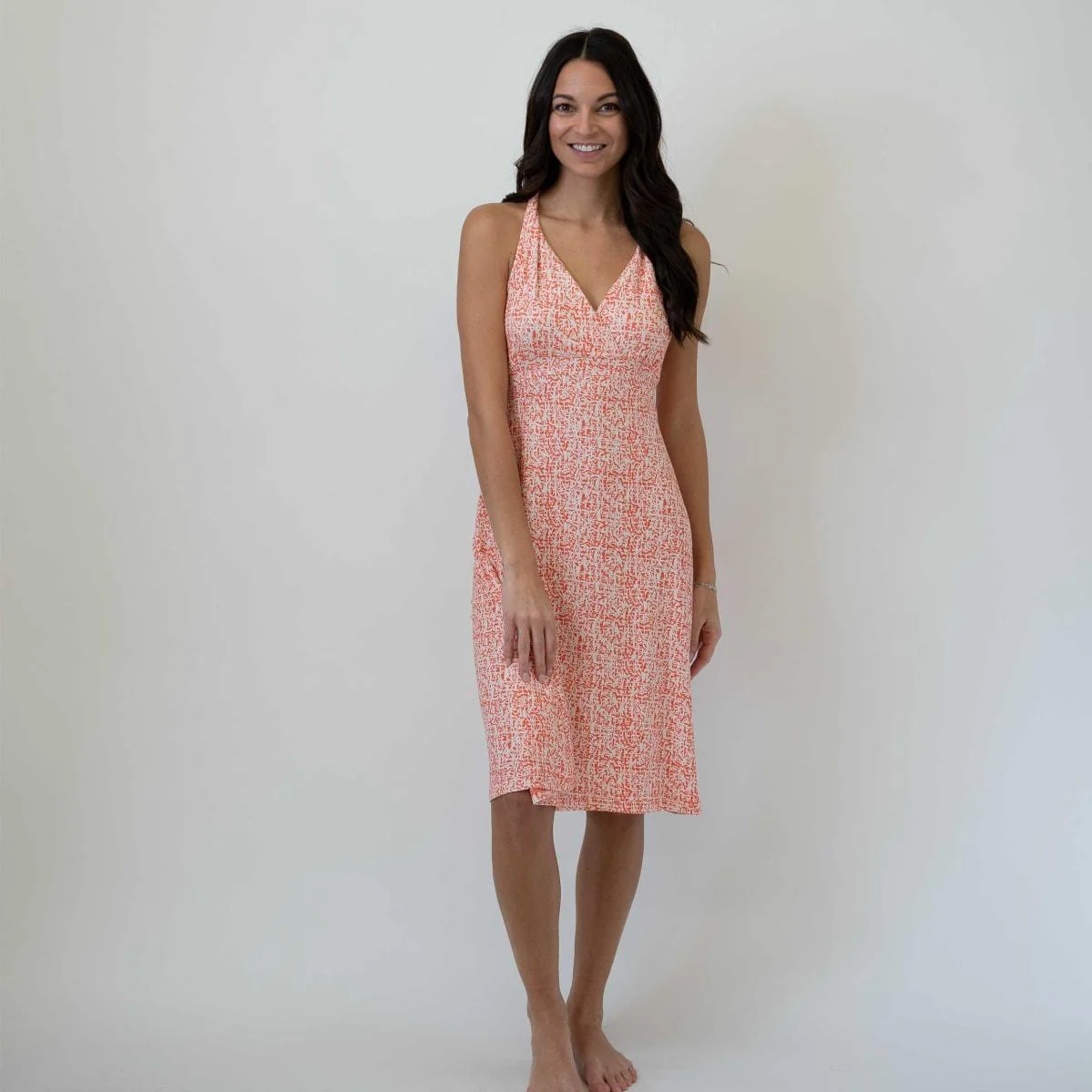 Orange Crossover Front Dress