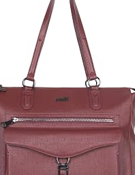 Isla Saffiano Faux Leather Anti-Theft RFID Business Tote - Wine Burgundy