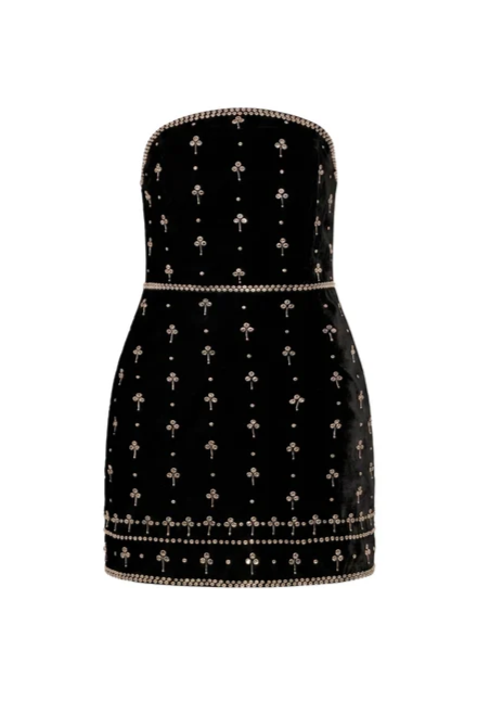 Wolfe Mini Dress in Studded Velvet