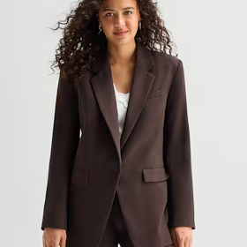 Ana Oversized Womens Striped Relaxed Fit Blazer