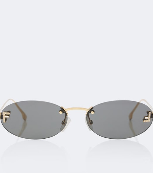 Fendi First Crystal embellished oval sunglasses