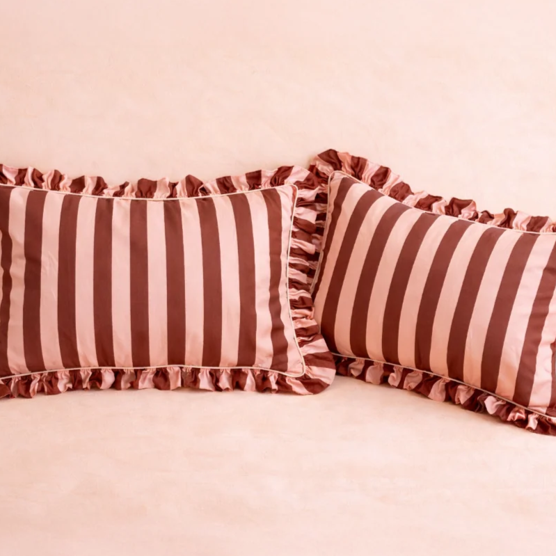 Desert Rose Stripe Eucalyptus Pillowcase Set (2)