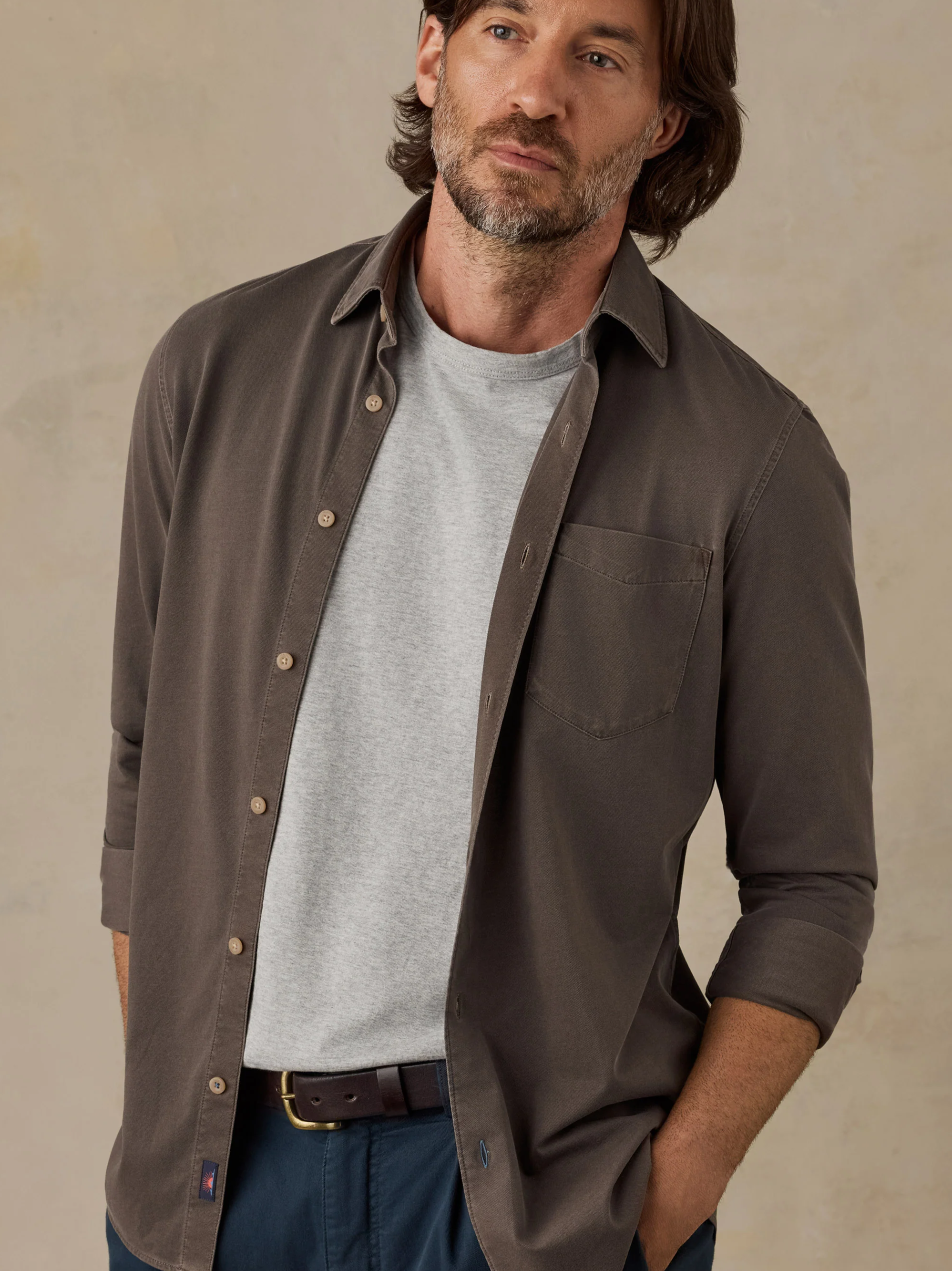 Costa Pique Shirt - Coast Brown