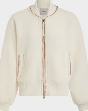Varley Klaudia Contrast-Trim Borg Fleece Jacket