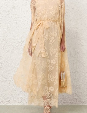 Valiant Lace Caped Maxi Dress