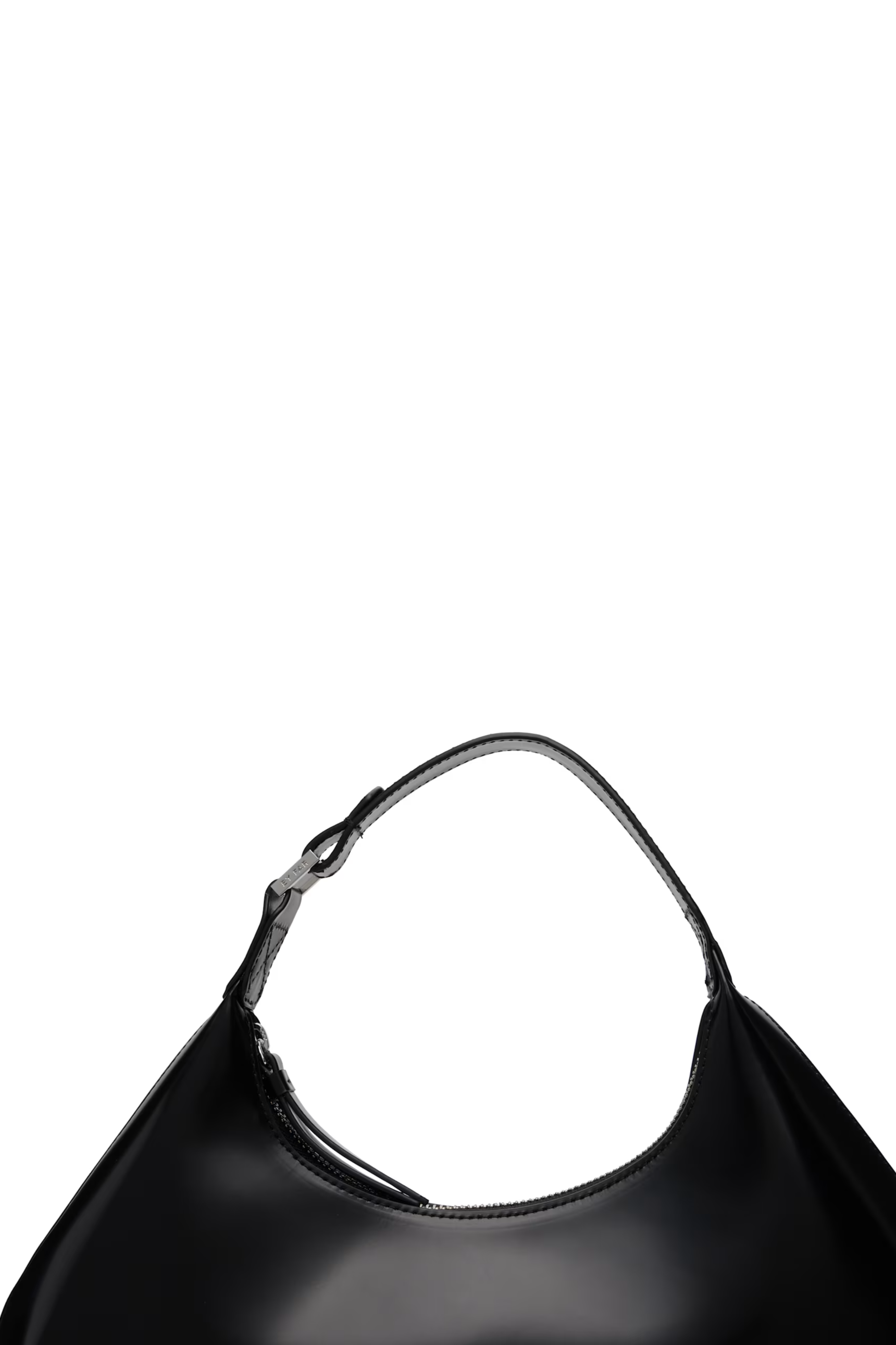 Black Amberette Semi Patent Leather Bag