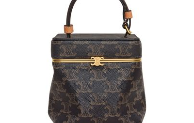 CELINE Triomphe canvas and natural calfskin Cube