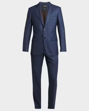 Men's Centoventimila Tonal Plaid Wool Suit