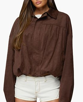 Women's Alberta Faux Suede Bubble Jacket