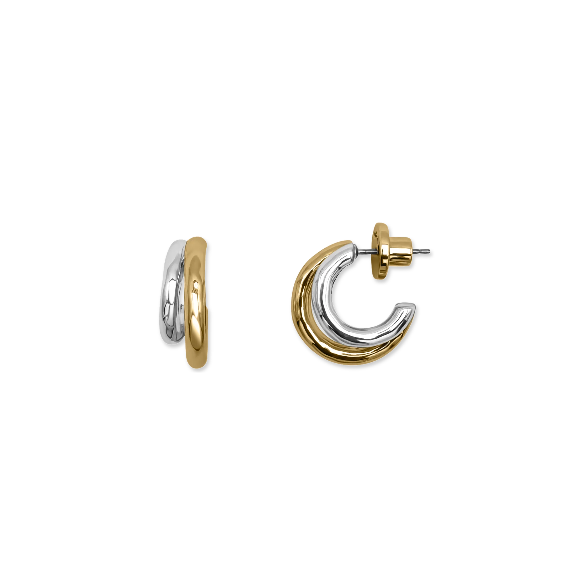 Sun & Moon Two-Toned Hoops