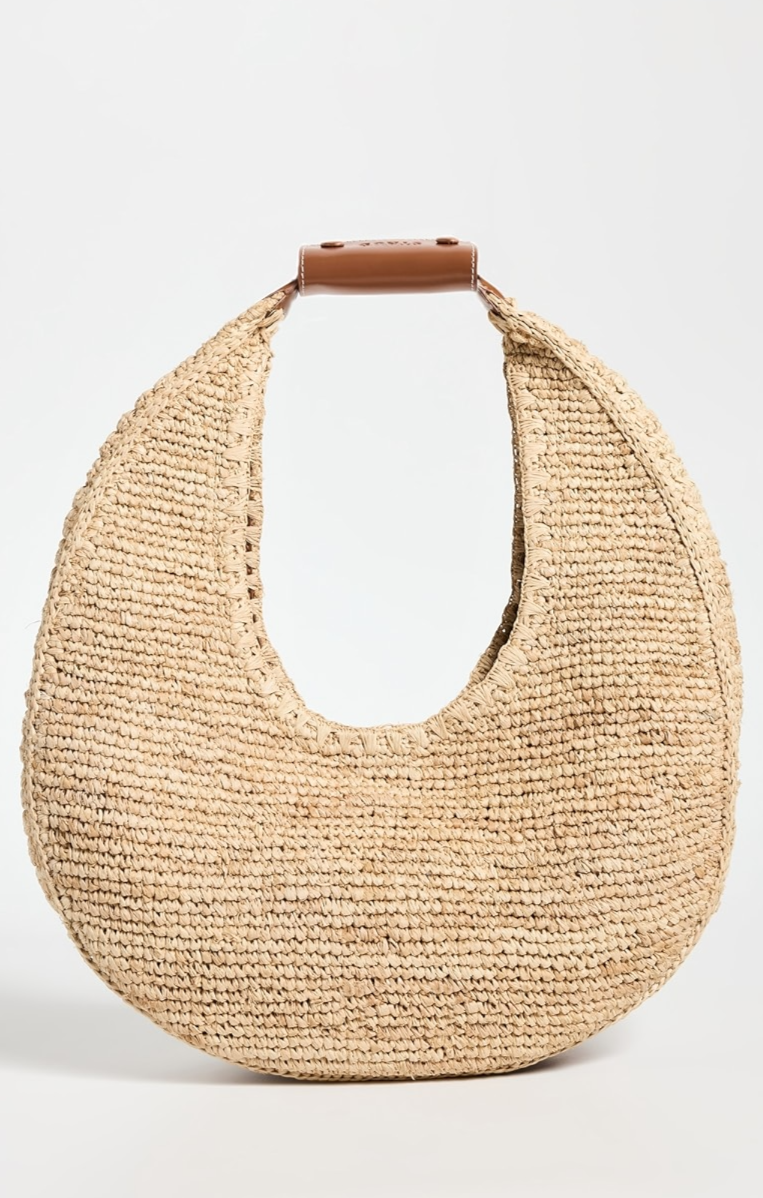 Large Raffia Moon Tote Bag
