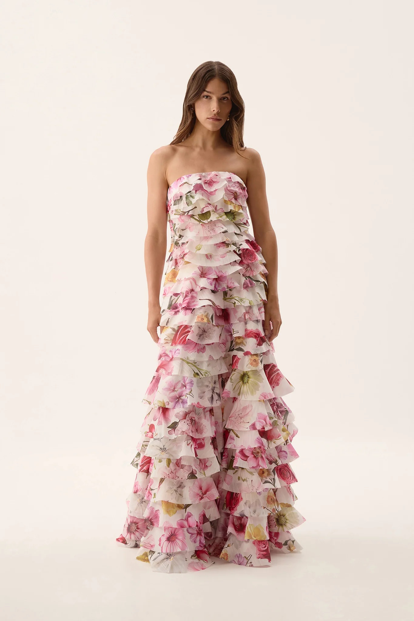 Aje Fleur Pleated Gown