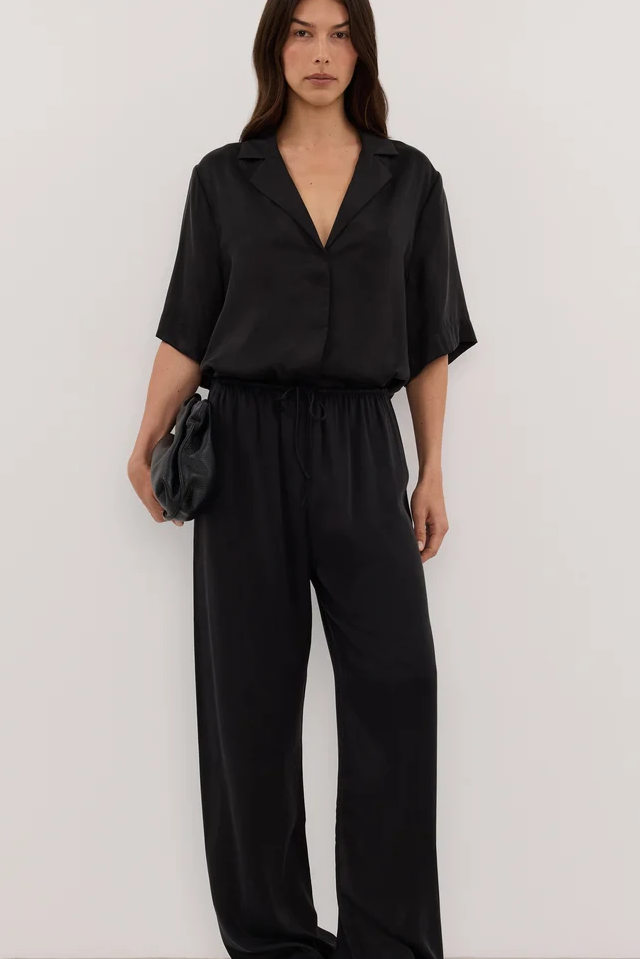 Micah Black Silk Pant