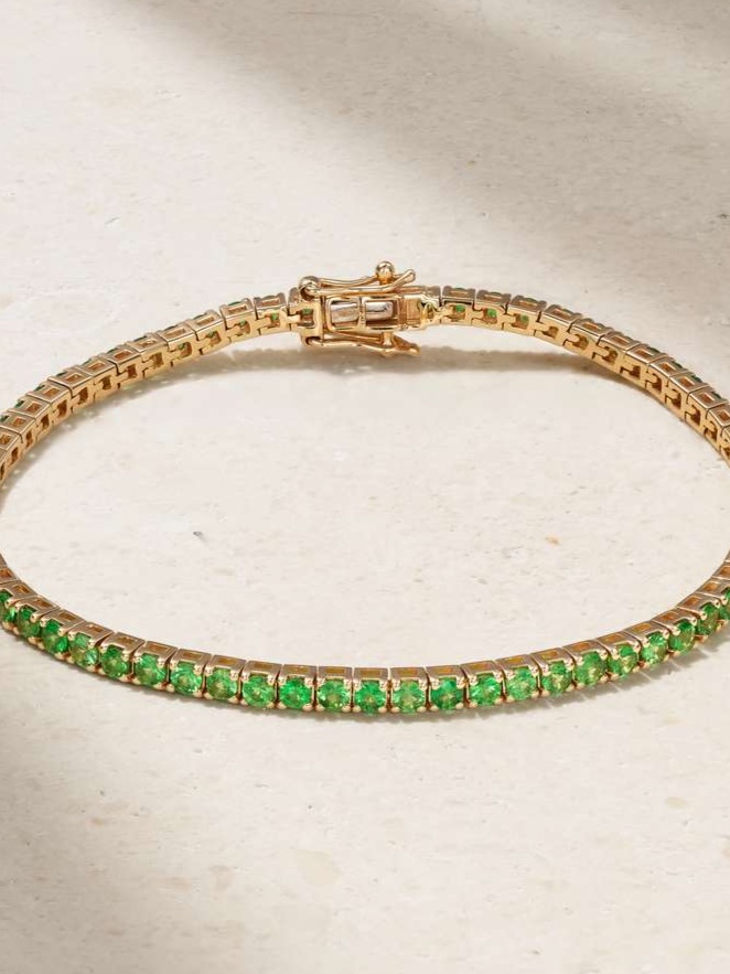 14-karat gold tsavorite tennis bracelet