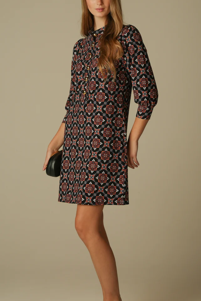 Ruth Dress in Scarlet Lattice
