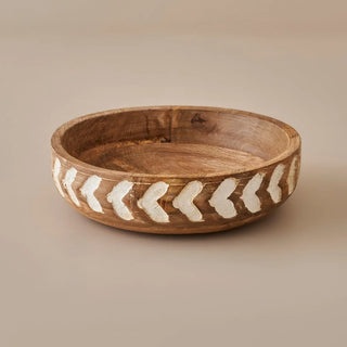 BELLA MAISON MONA CARVED MANGO WOOD DECORATIVE BOWL