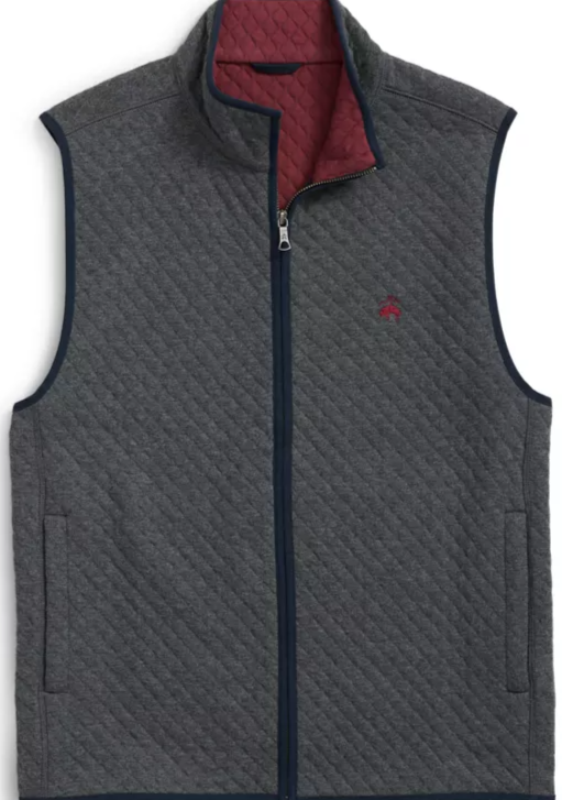 Cotton-Blend Diamond-Quilted Full-Zip Vest