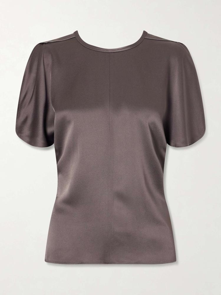 Bela draped satin blouse