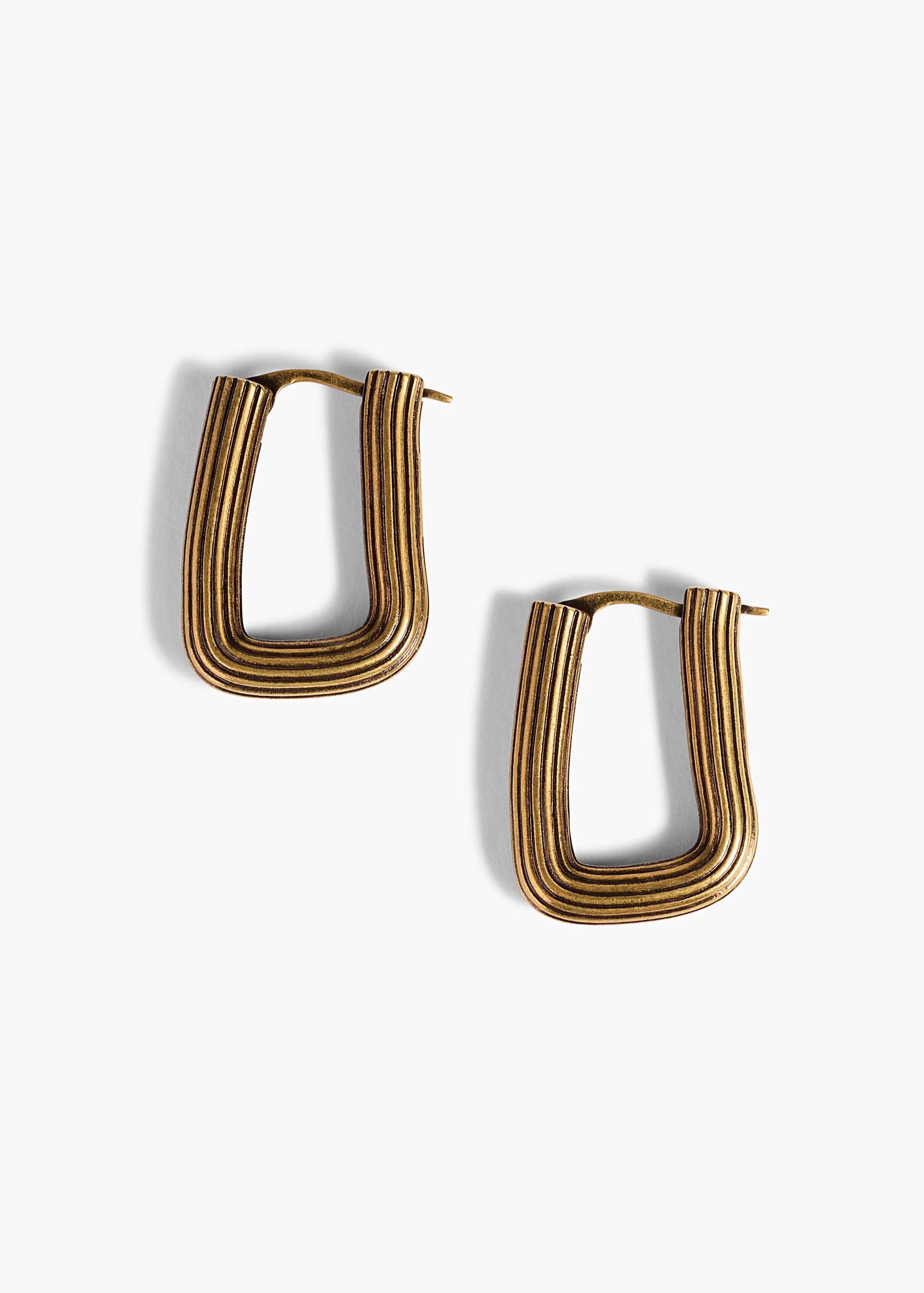 Santa Fe Rectangular Earrings in Antique Gold