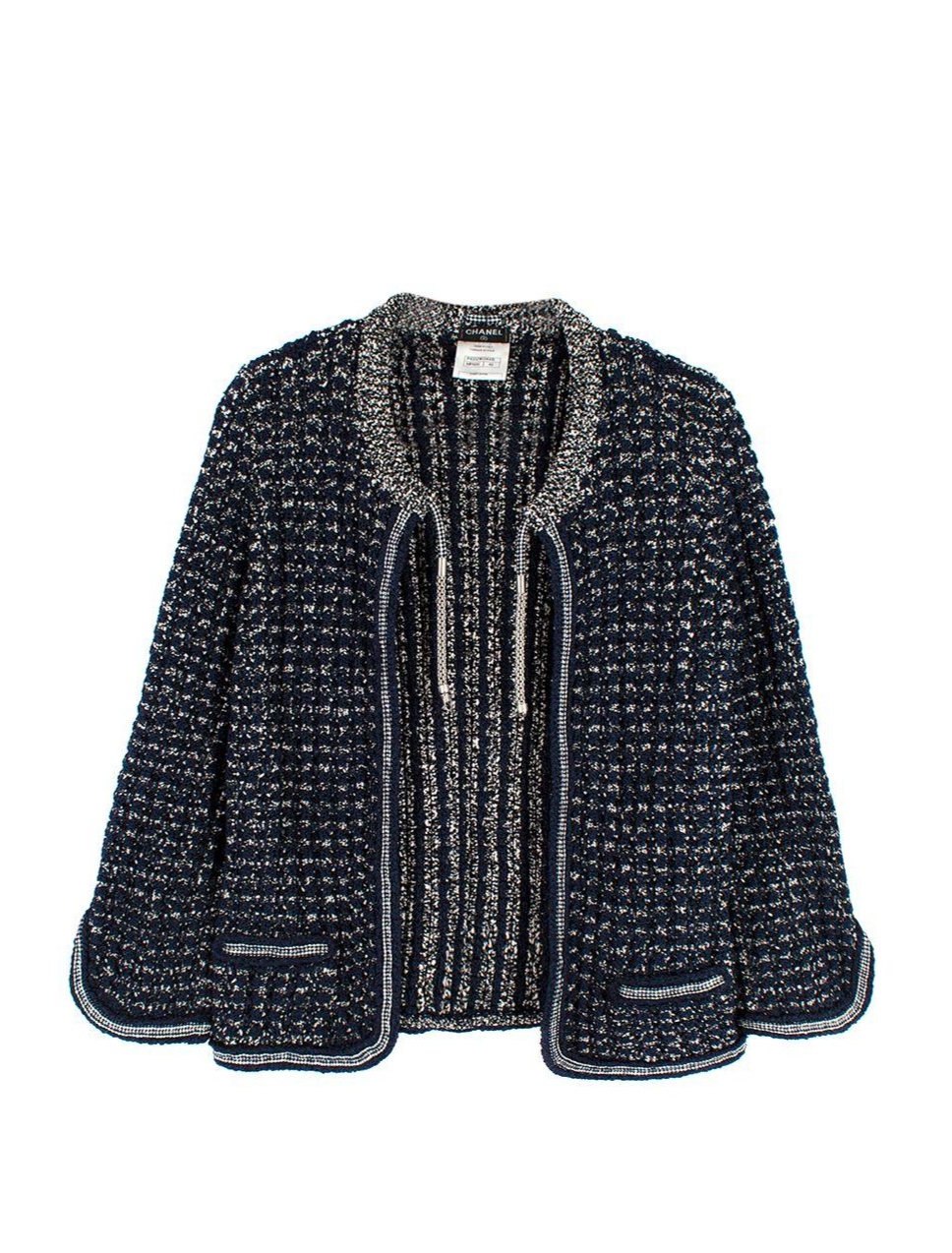 Chanel Navy Cotton Blend Knitted Cardigan