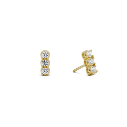 Cz Bar Stud Earring