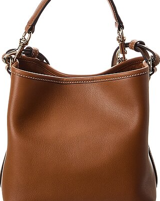 Gucci GG Mini Emblem Leather Bucket Bag