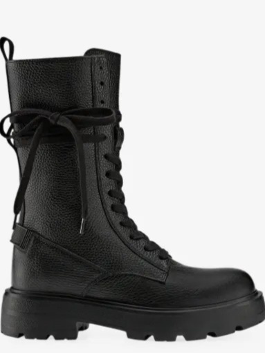 Riga lace-up grained leather boots
