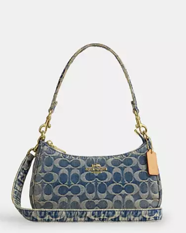 Teri Shoulder Bag In Signature Regenerative Cotton Denim