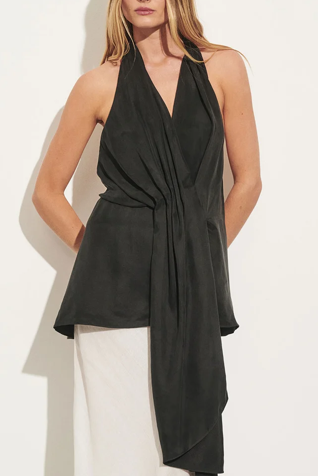 Sarian Black Cupro Top