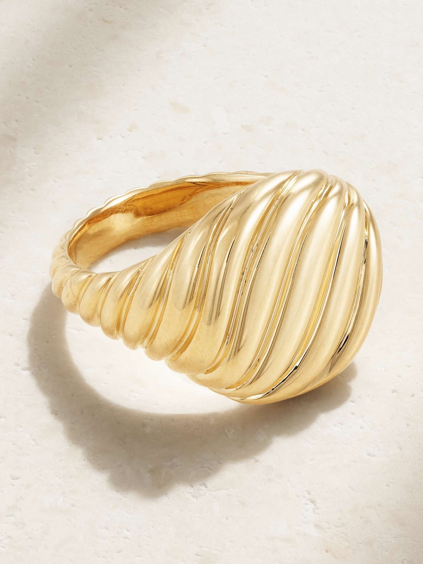 Cable 18-Karat Gold Signet Ring